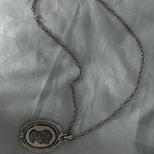 Elegant Silver Cameo Pendant Necklace